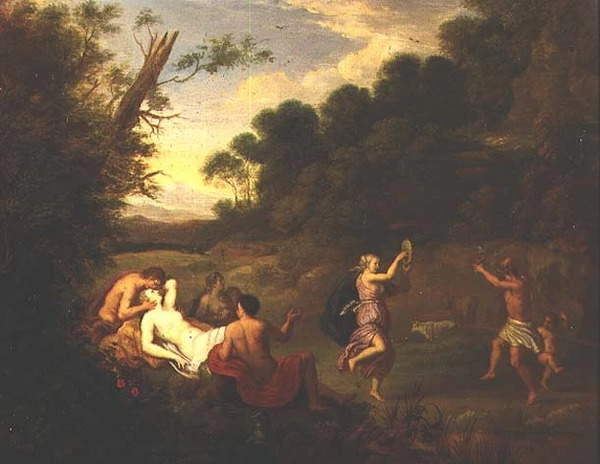 Rivelazione bacchica in un paesaggio boscoso